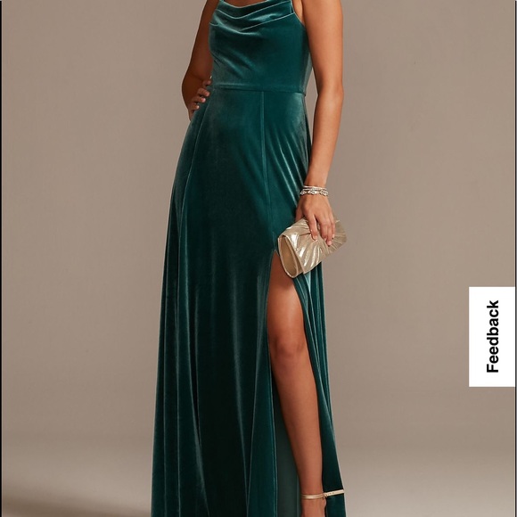 David's Bridal Dresses & Skirts - Never been worn bridesmaids dress. It’s a beautiful green color made from velvet